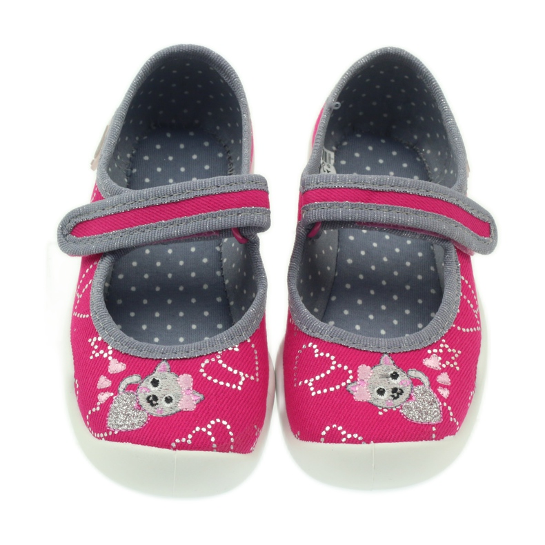 Befado Kinderschuhe Ballerinas Hausschuhe 114x308 grau rosa 3