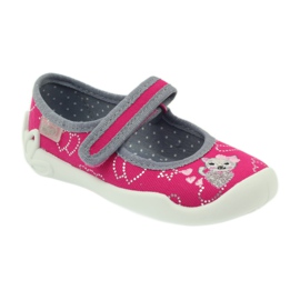 Befado Kinderschuhe Ballerinas Hausschuhe 114x308 grau rosa 1