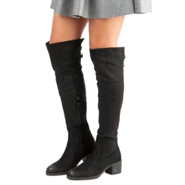 Overknee-Stiefel aus Wildleder Vinceza schwarz 1