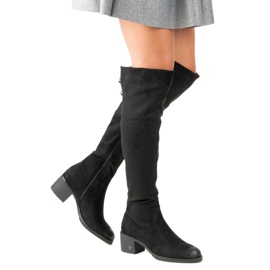 Overknee-Stiefel aus Wildleder Vinceza schwarz 2