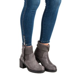 Seastar Stiefel mit hohen Absätzen aus Wildleder grau 2