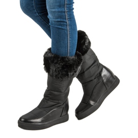 Seastar Schwarze Schneestiefel mit Fell 1