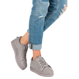 Mode Wildleder Sneakers grau 2