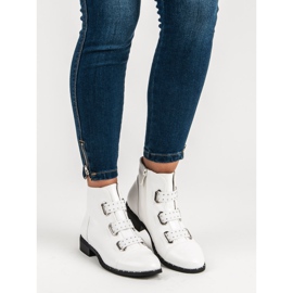 Bestelle Weiße Stiefeletten mit Reißverschluss 2