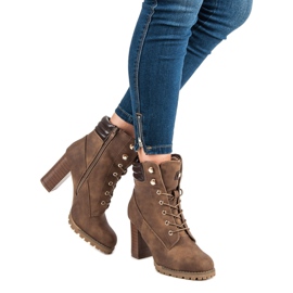 Kayla Gebundene Stiefeletten mit hohem Absatz braun 2