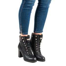 Kayla Gebundene Stiefeletten mit hohem Absatz schwarz 2