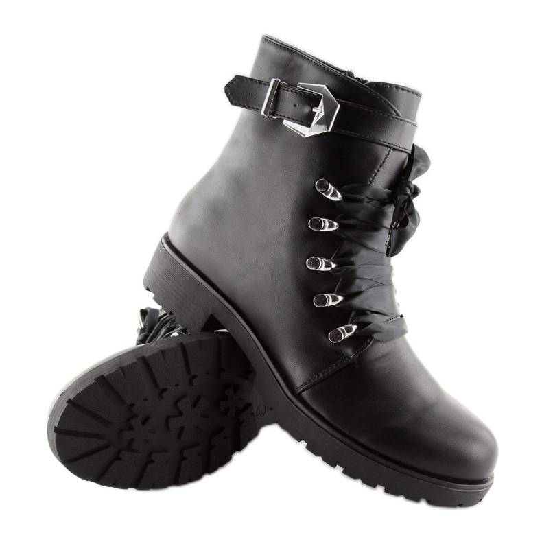 Schwarze Stiefel und ein Band schwarz FC-H125 Black 2