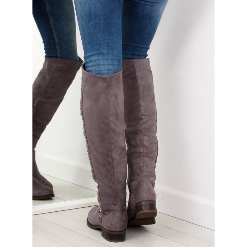 Overknee-Stiefel, grau 990-PG grau 1