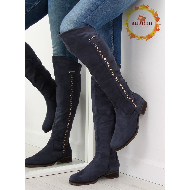 Overknee-Stiefel, marineblau 990-PG blau navy blau 1