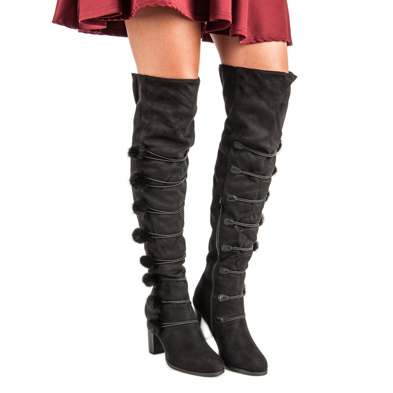 Elegante Musketierstiefel schwarz 1
