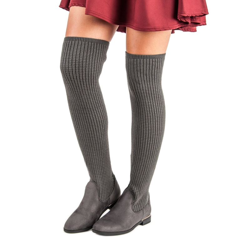 Super Me Taillierte Damenstiefel grau 1