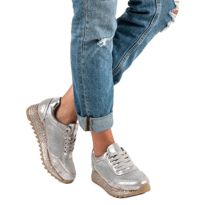 Bestelle Gebundene Sneaker Espadrilles grau 2