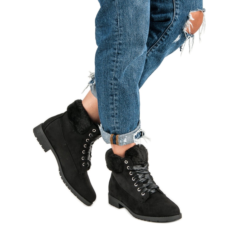 Seastar Wildleder geknotete Stiefel schwarz 1