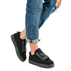 Mode Wildleder Sneakers schwarz 1