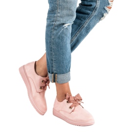 Schnürsneaker aus Wildleder rosa 2