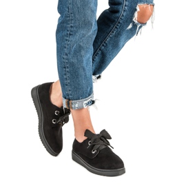 Schnürsneaker aus Wildleder schwarz 1