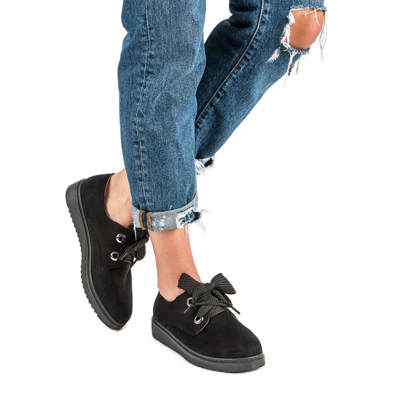 Schnürsneaker aus Wildleder schwarz 1