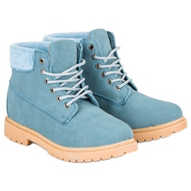 Original Walkman Shoes Blaue Lederstiefel 1