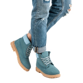 Original Walkman Shoes Blaue Lederstiefel 3