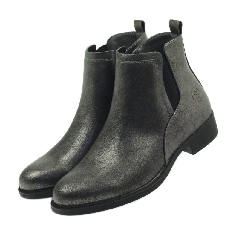 Antike silberne Stiefel Sergio Leone 553 grau 4
