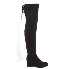 Schwarze Keilstiefel 168-139 schwarz 1