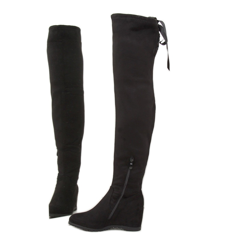 Schwarze Keilstiefel 168-139 schwarz 2