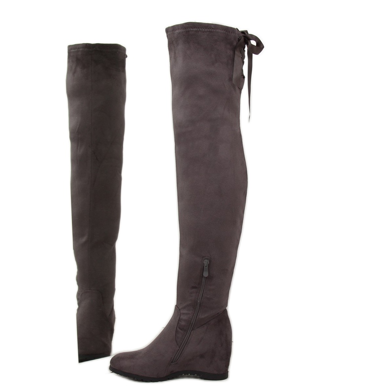 Grau Überstiefel Keilabsatz 168-139 Grau 1