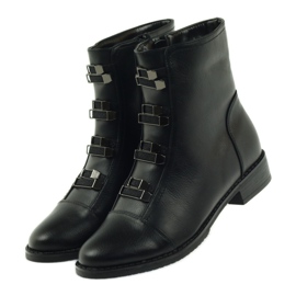 M.Daszyński Schwarze Booties Jodhpur-Stiefel SA62 4