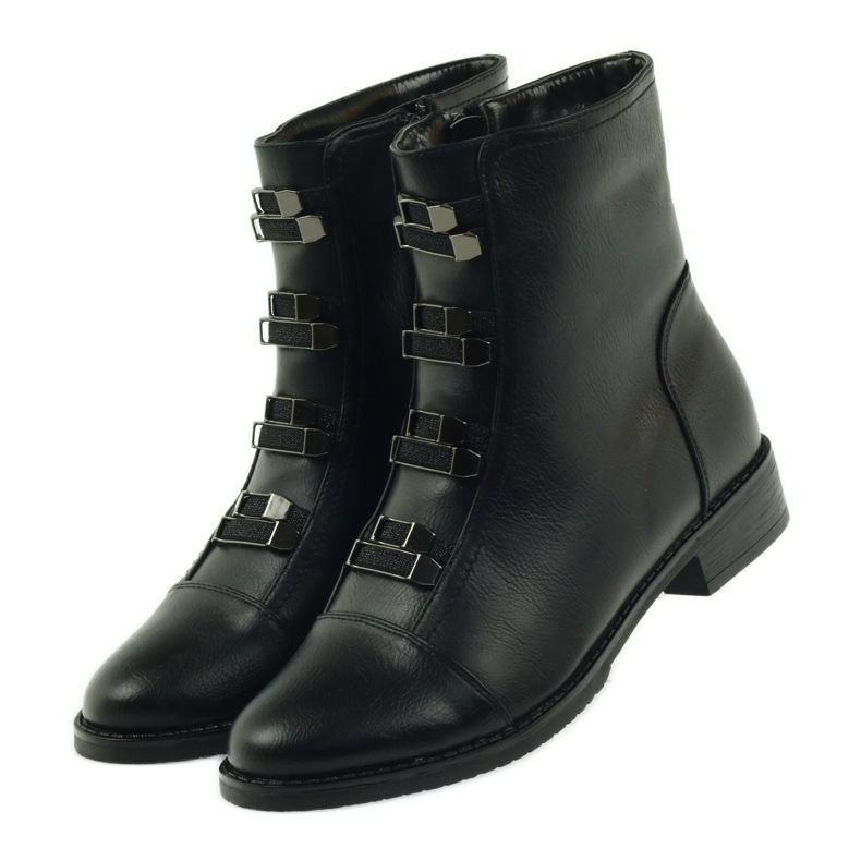 M.Daszyński Schwarze Booties Jodhpur-Stiefel SA62 4