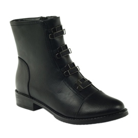 M.Daszyński Schwarze Booties Jodhpur-Stiefel SA62 1