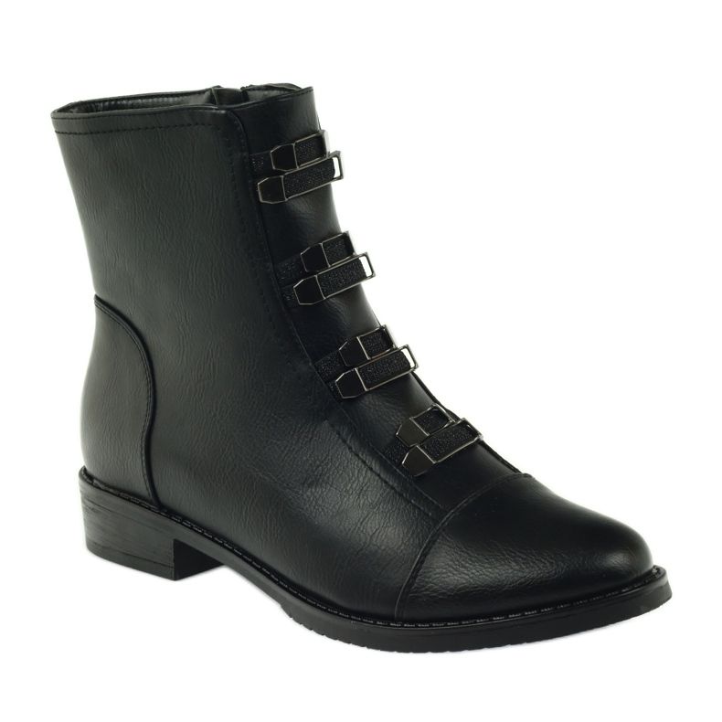 M.Daszyński Schwarze Booties Jodhpur-Stiefel SA62 1