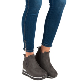 Bestelle Jodhpurstiefel auf der Plattform grau 1