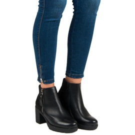 Anesia Paris Schwarze Stiefeletten am Pfosten 1