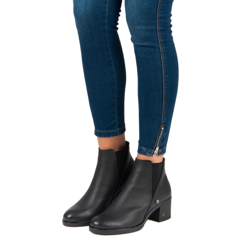 Stiefel Chelsea Boots mit Absatz VINCEZA schwarz 1