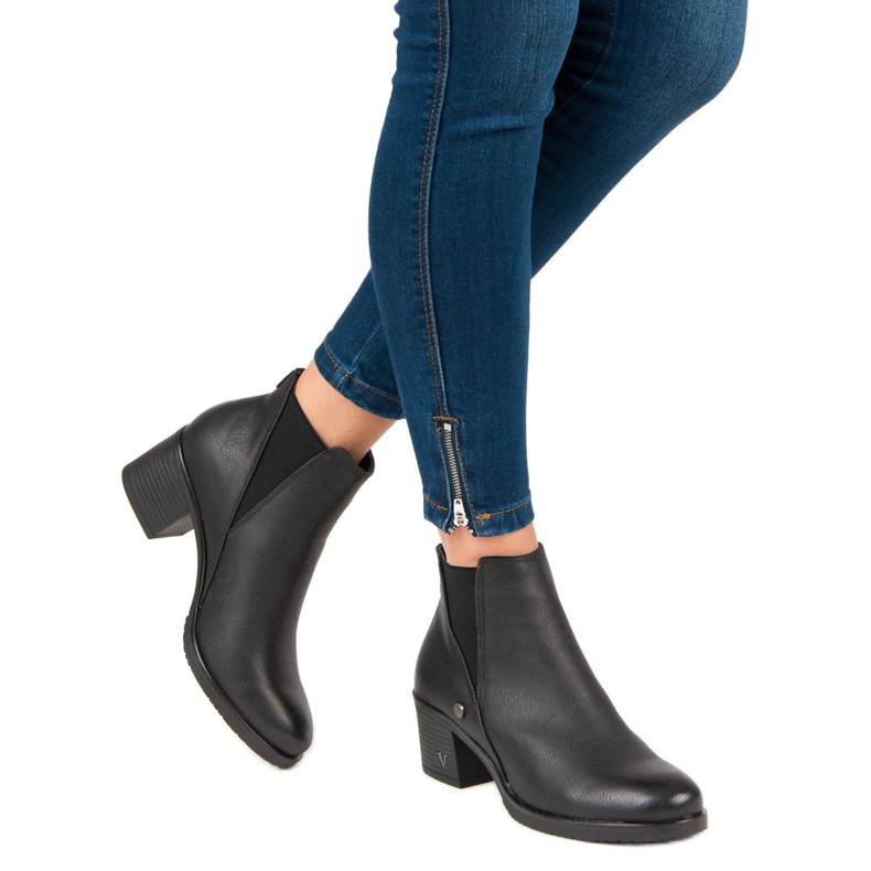 Stiefel Chelsea Boots mit Absatz VINCEZA schwarz 2