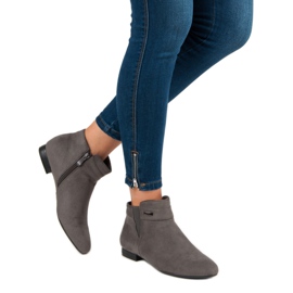 Vinceza Graue flache Stiefeletten 2