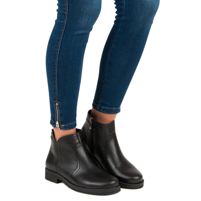 Niedrige Stiefel auf dem VINCEZA-Reißverschluss schwarz 1