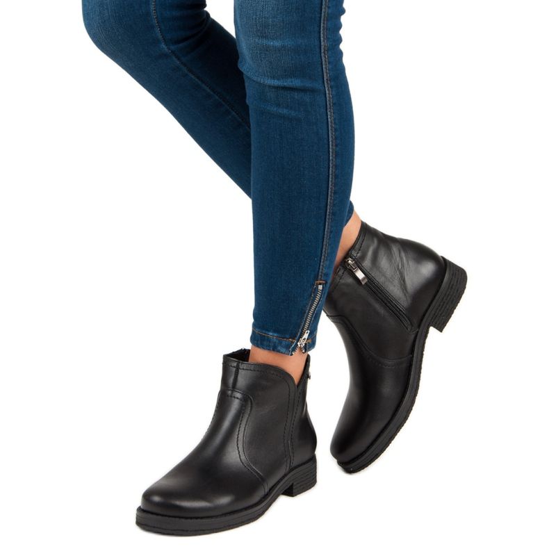 Niedrige Stiefel auf dem VINCEZA-Reißverschluss schwarz 2