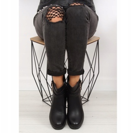 Schwarz HY-54 Schwarze Stiefel mit dicken Sohlen 1