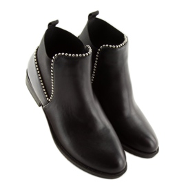 Schwarze Chelsea-Boots für Damen Q-28 Schwarz 1
