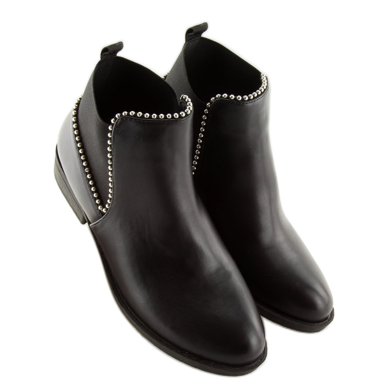 Schwarze Chelsea-Boots für Damen Q-28 Schwarz 1