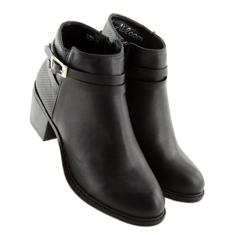 Schwarze Stiefel mit niedrigem Absatz 3757 Schwarz 1