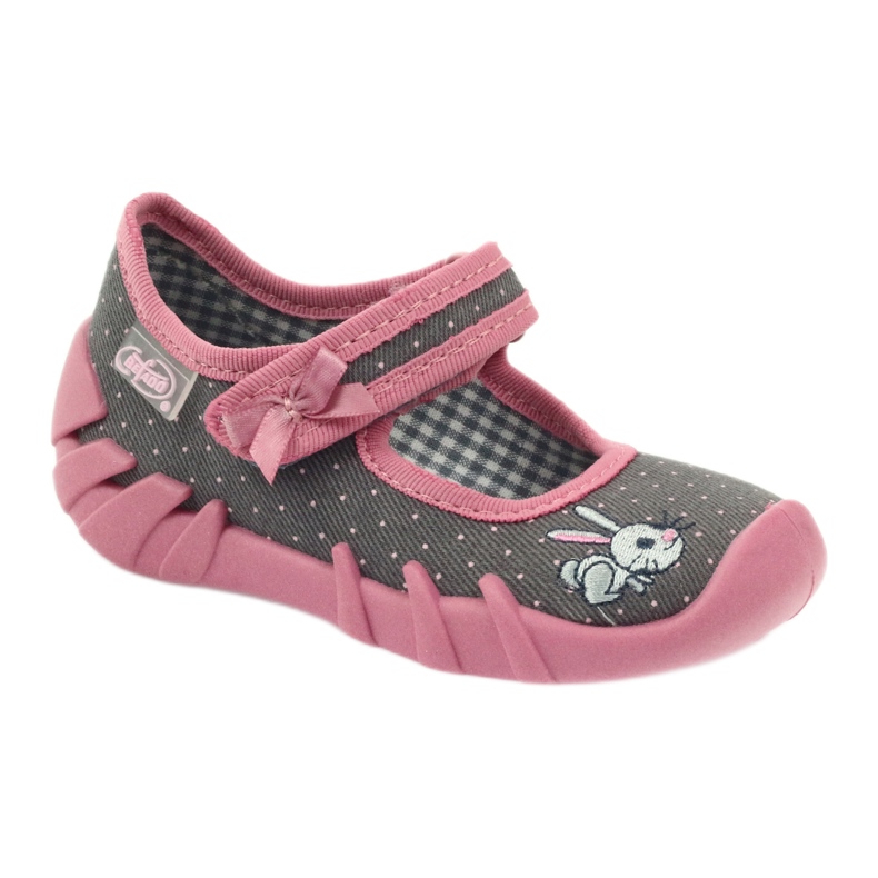 Hausschuhe Kaninchen Befado 109p168 grau rosa 1