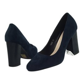 Sergio Leone Marineblaue Wildlederpumps PB200 5