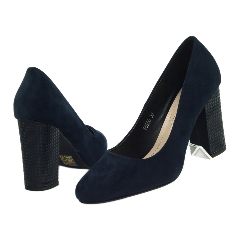Sergio Leone Marineblaue Wildlederpumps PB200 5