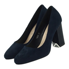 Sergio Leone Marineblaue Wildlederpumps PB200 4