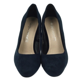 Sergio Leone Marineblaue Wildlederpumps PB200 3