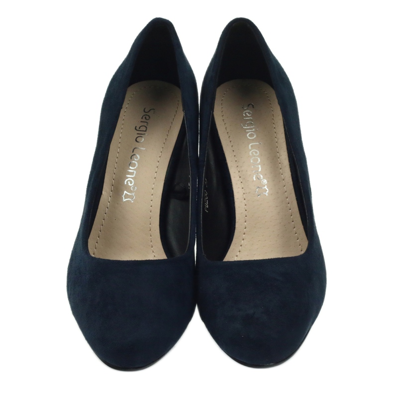 Sergio Leone Marineblaue Wildlederpumps PB200 3