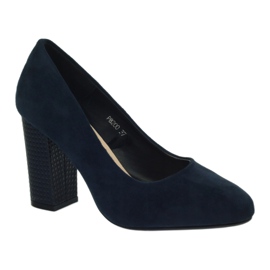 Sergio Leone Marineblaue Wildlederpumps PB200 1