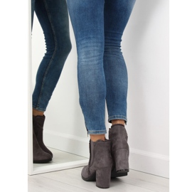 Stiefel mit hohen Absätzen mit Rüschen m269p Grau 1